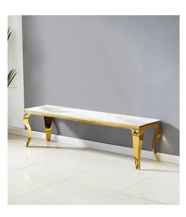 Meuble Tv Baroque  Marbre Blanc Dore | MULTI-AFFAIRES
