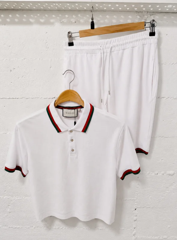 Gucci Firenze Tracksuit Short and Polo White | 