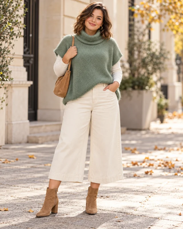 Pull " elya" vert sauge 36 au 48 | Les Chics Filles by Sab