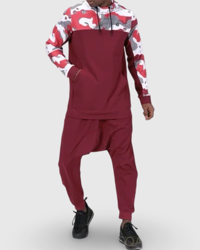 ENSEMBLE ARMY NG BORDEAUX SAROUEL ET SWEAT CAPUCHE | AMCOSMETIK