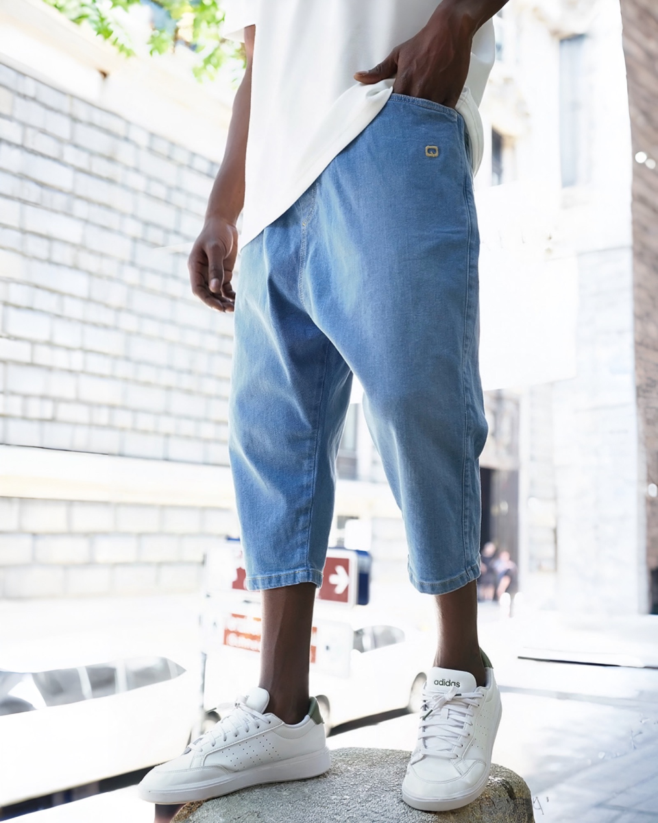 BERMUDA JEAN STRETCH HOMME DÉLAVÉ – QABA’IL S25 | AMCOSMETIK