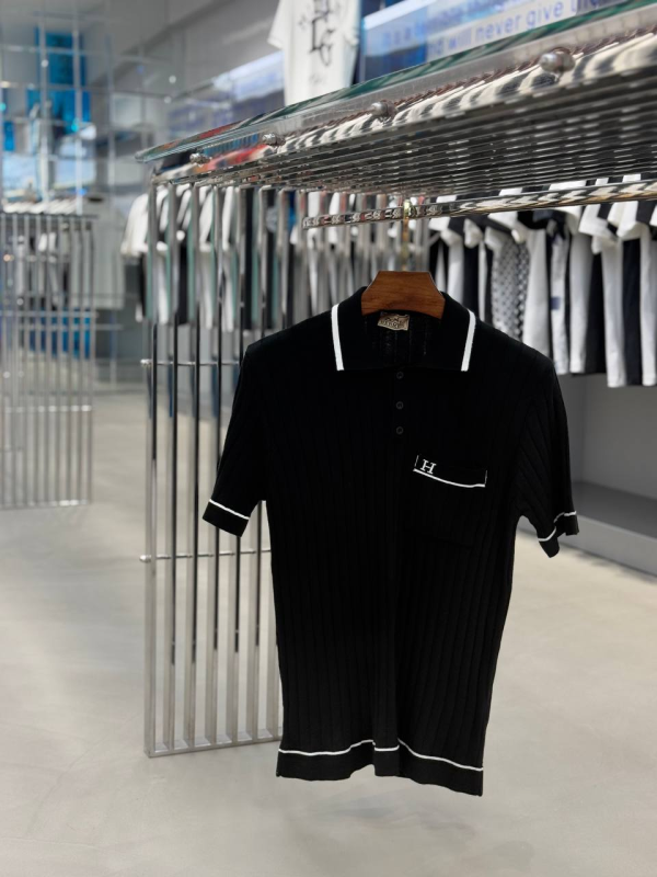 Hermes Paris Knitwear Polo Shirt Black | 