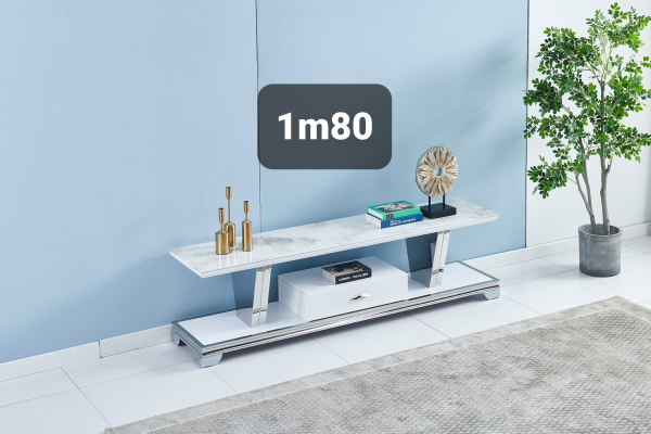 Meuble TV effet marbre  | MULTI-AFFAIRES