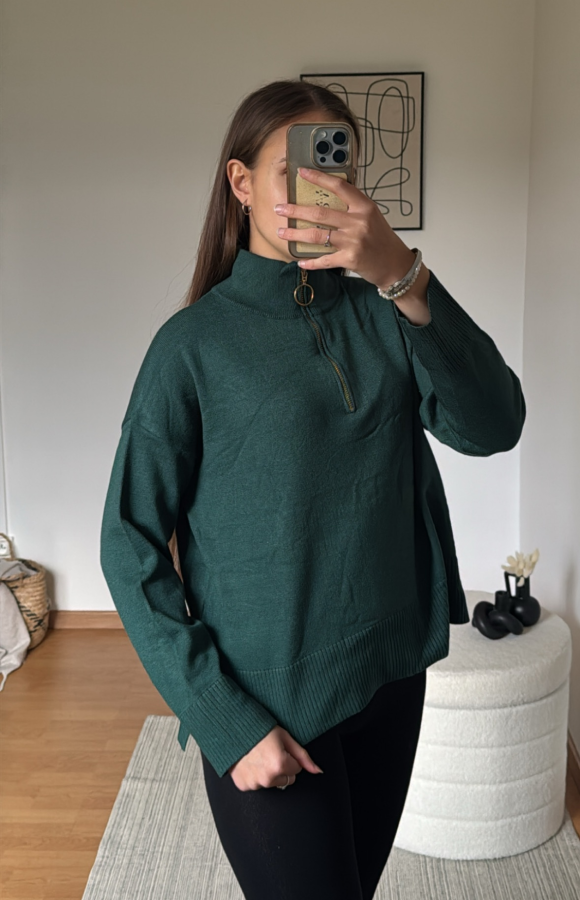 Pull vert sapin ZAHRA | AYRA Prêt-à-porter