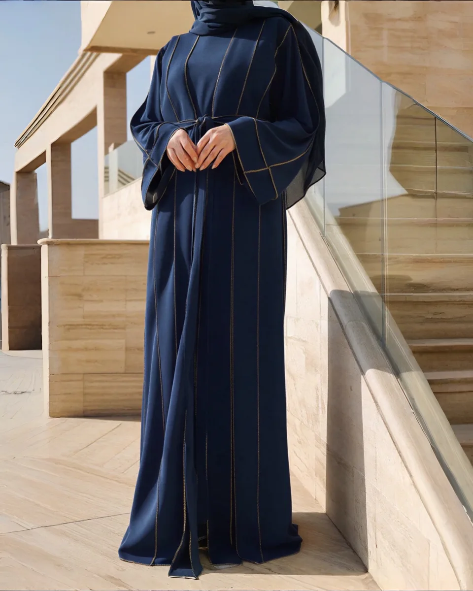 ENSEMBLE KIMONO DEUX PIÈCES BLEU NUIT SB PREMIUM NIDAH | AMCOSMETIK