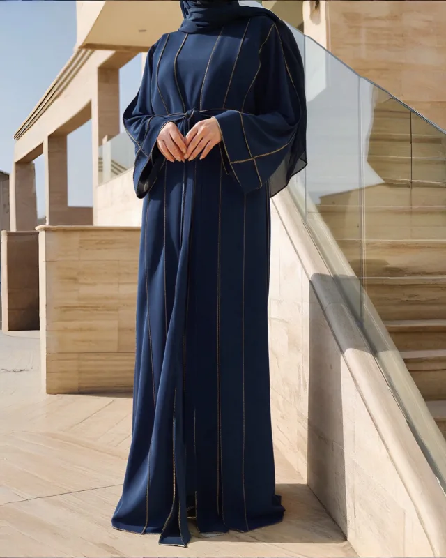 ENSEMBLE KIMONO DEUX PIÈCES BLEU NUIT SB PREMIUM NIDAH | AMCOSMETIK