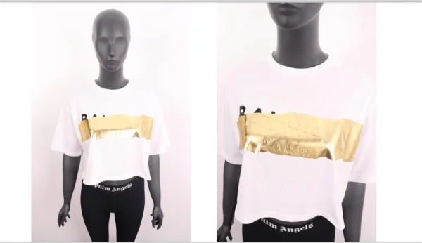 Balmain T-Shirt Women White and Gold | MASSIMOLUXURYOUTLET