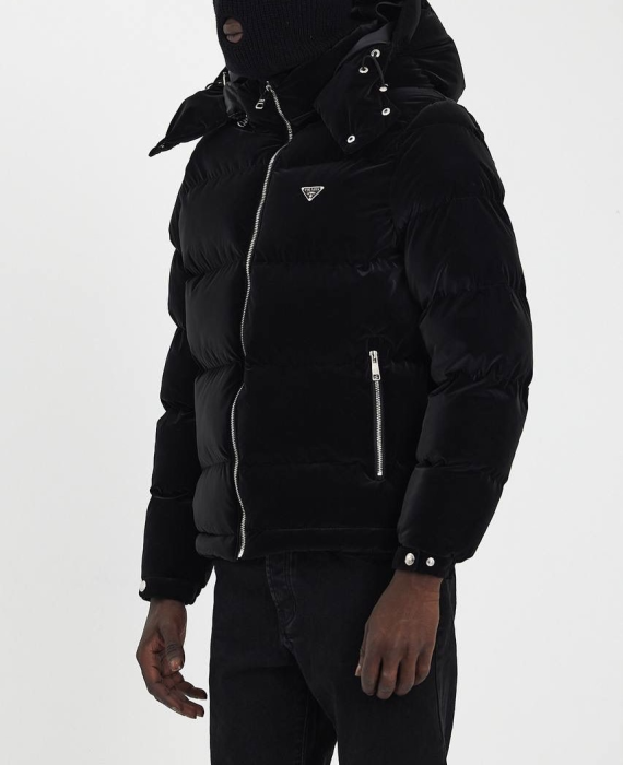 Prada Milano Jacket Hoodie Black | MASSIMOLUXURYOUTLET