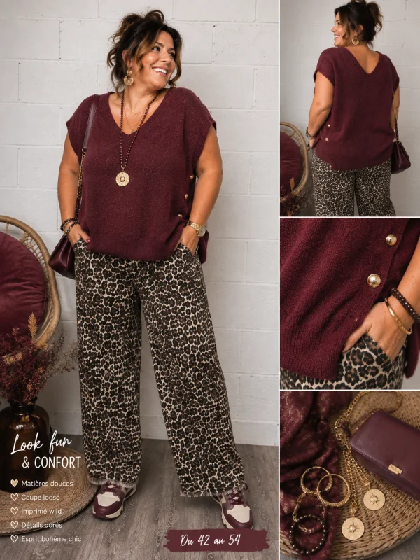 Débardeur " ruby" bordeaux 36 au 46 | Les Chics Filles by Sab