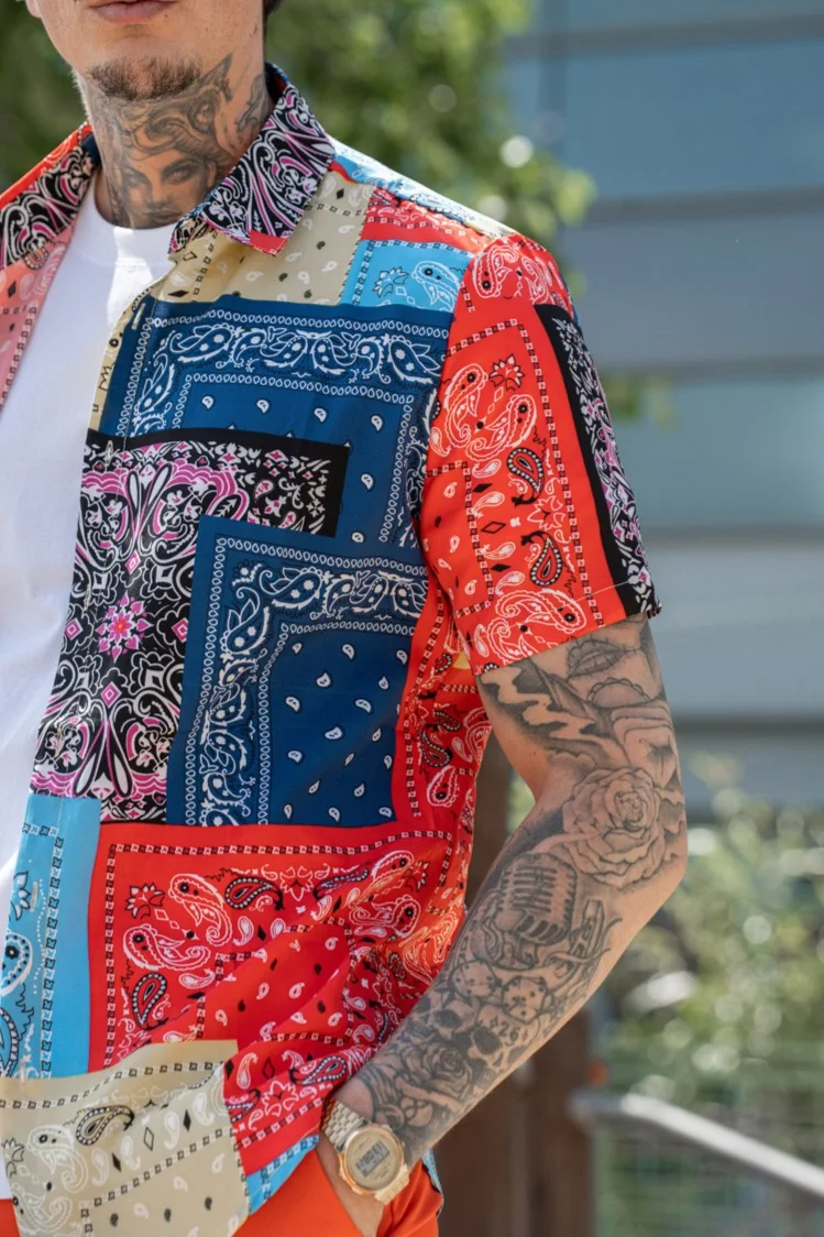 Camisa Havaiana  Pachowork Yellow & Bleu 32 | Definne