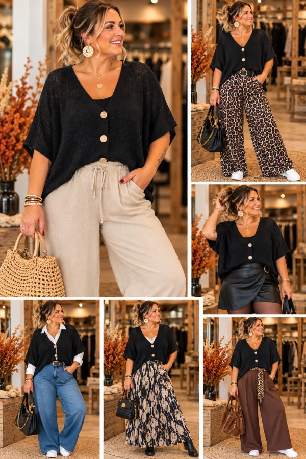 Gilet " illeana" noir 36 au 52 | Les Chics Filles by Sab